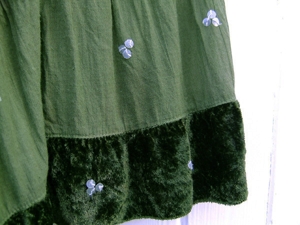 Green skirt close